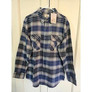Field & Stream Men's Size L Blue amd Gray Flannel Shirt NWT